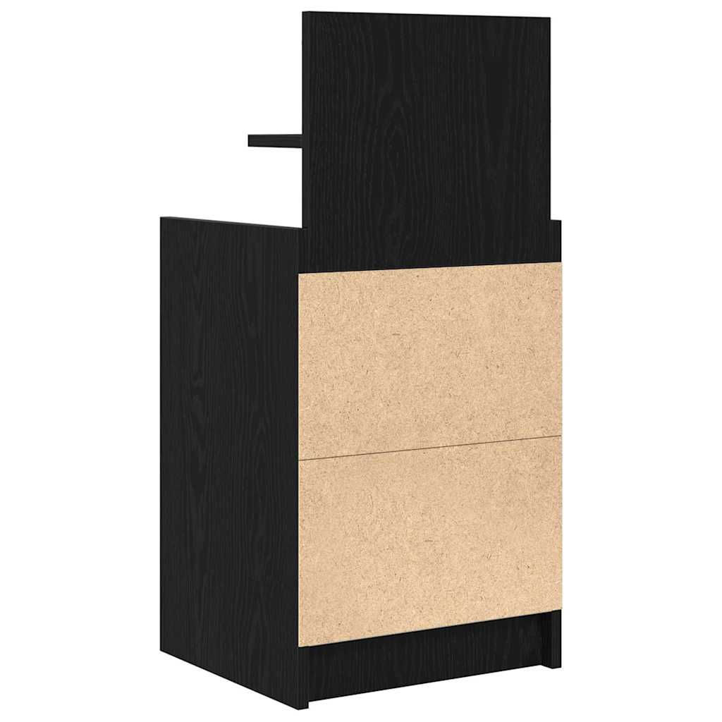 Table de chevet avec 2 tiroirs noir 38x34x80 cm - XIOS