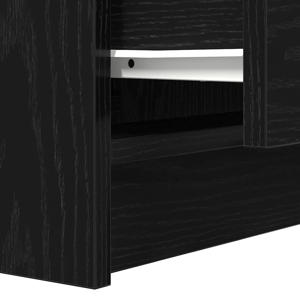 Table de chevet avec 2 tiroirs noir 38x34x80 cm - XIOS