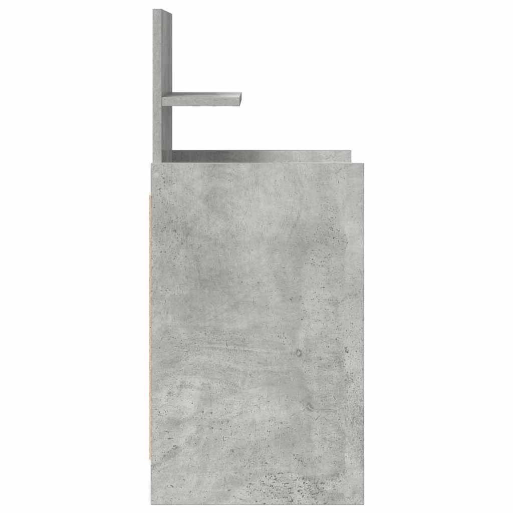 Table de chevet avec 2 tiroirs gris béton 38x34x80 cm - XIOS