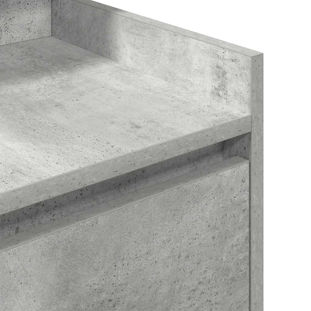 Table de chevet avec 2 tiroirs gris béton 38x34x80 cm - XIOS