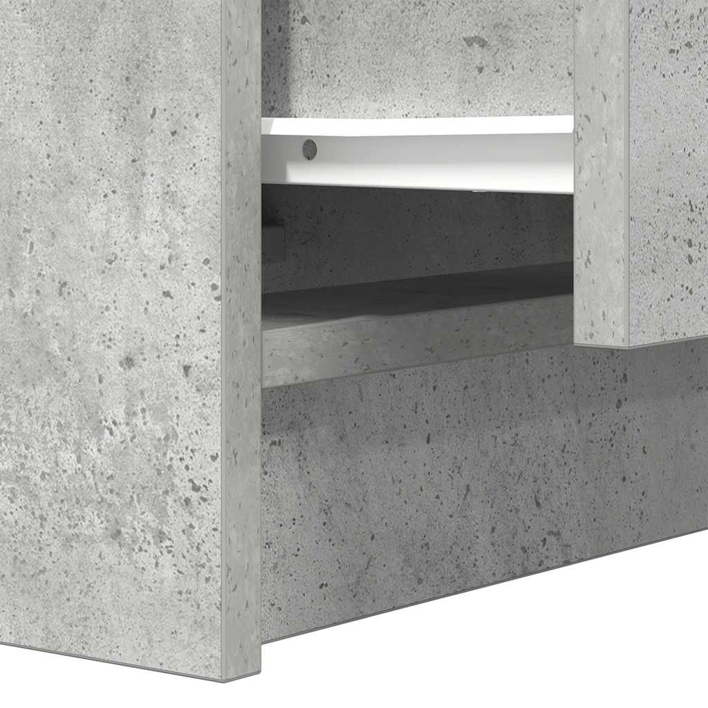 Table de chevet avec 2 tiroirs gris béton 38x34x80 cm - XIOS