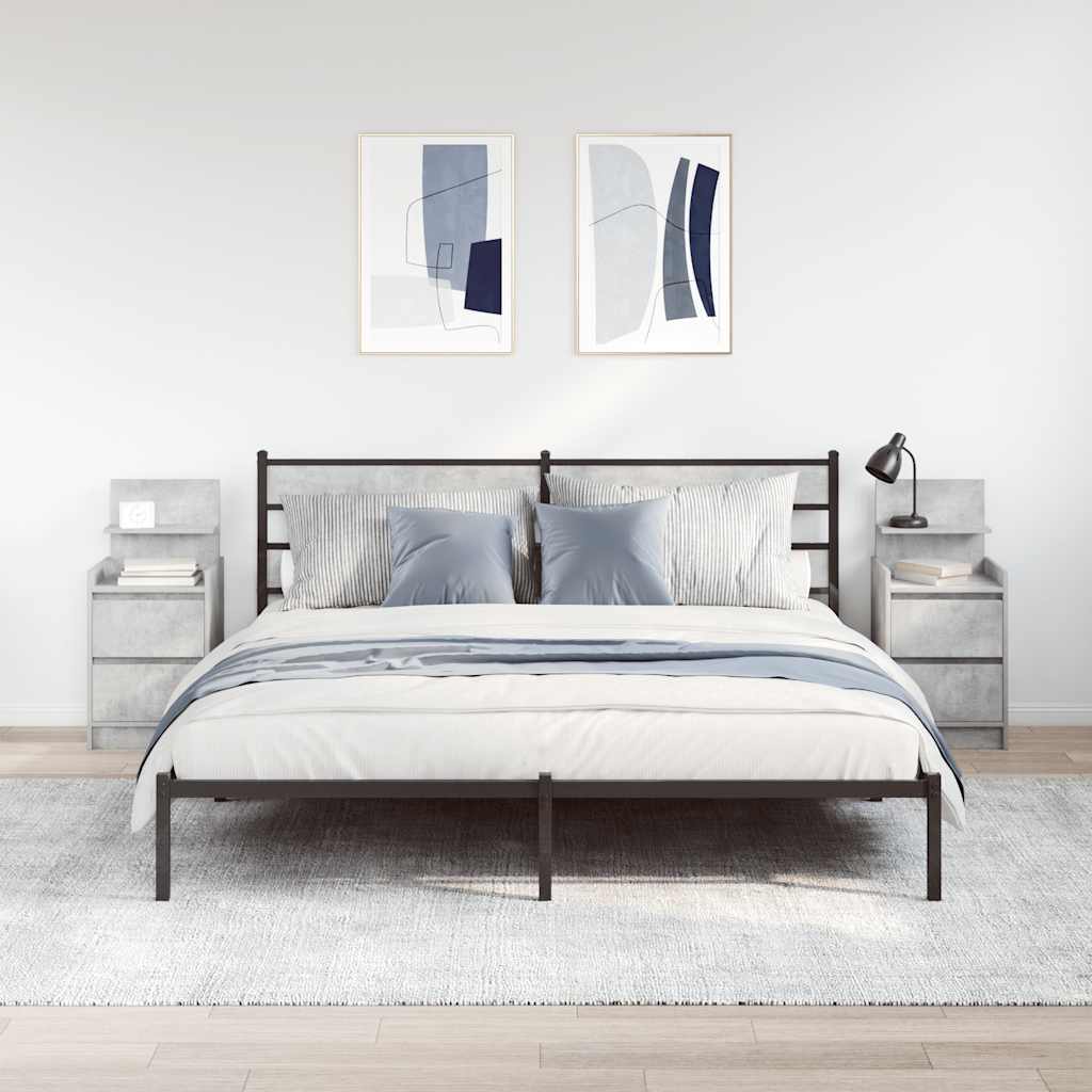 Tables de chevet avec 2 tiroirs 2 pcs gris béton 38x34x80 cm - XIOS