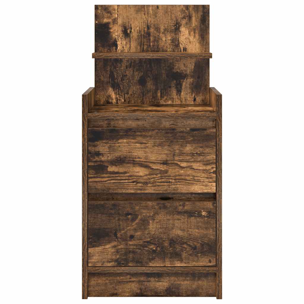 Table de chevet avec 2 tiroirs chêne fumé 38x34x80 cm - XIOS