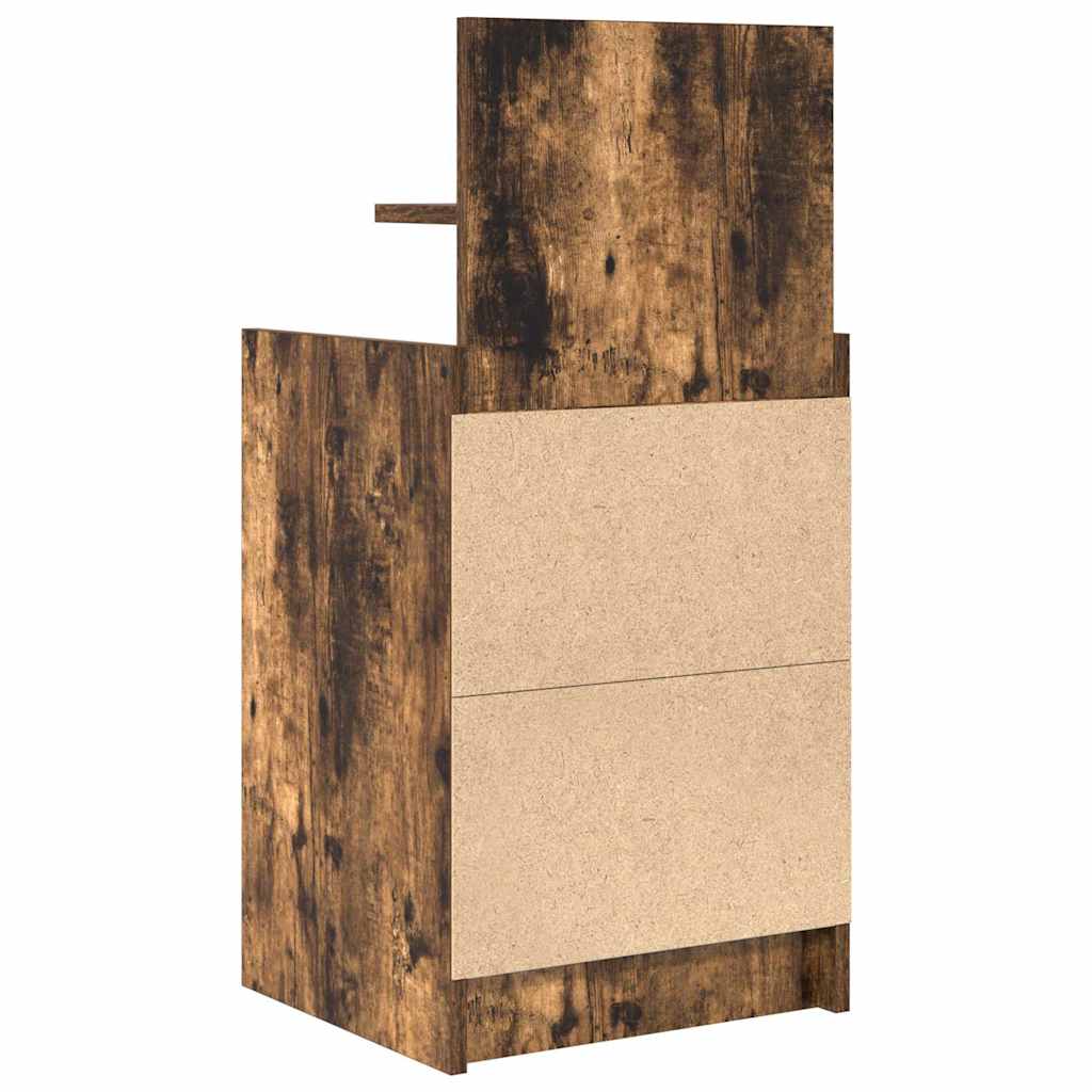Table de chevet avec 2 tiroirs chêne fumé 38x34x80 cm - XIOS