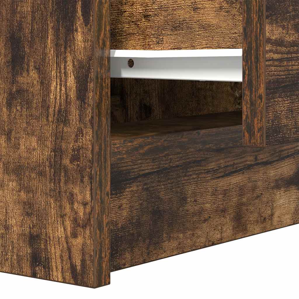 Table de chevet avec 2 tiroirs chêne fumé 38x34x80 cm - XIOS
