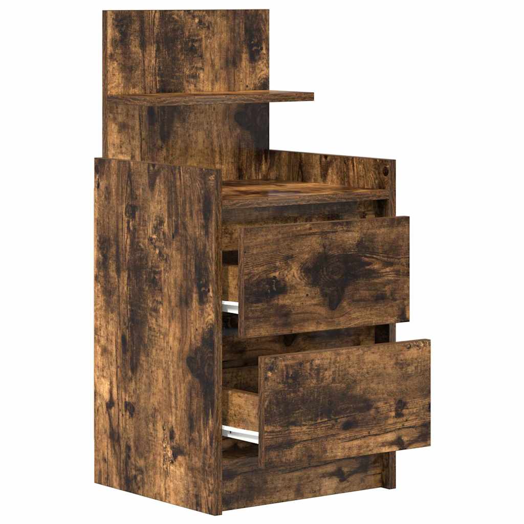 Tables de chevet avec 2 tiroirs 2 pcs chêne fumé 38x34x80 cm - XIOS
