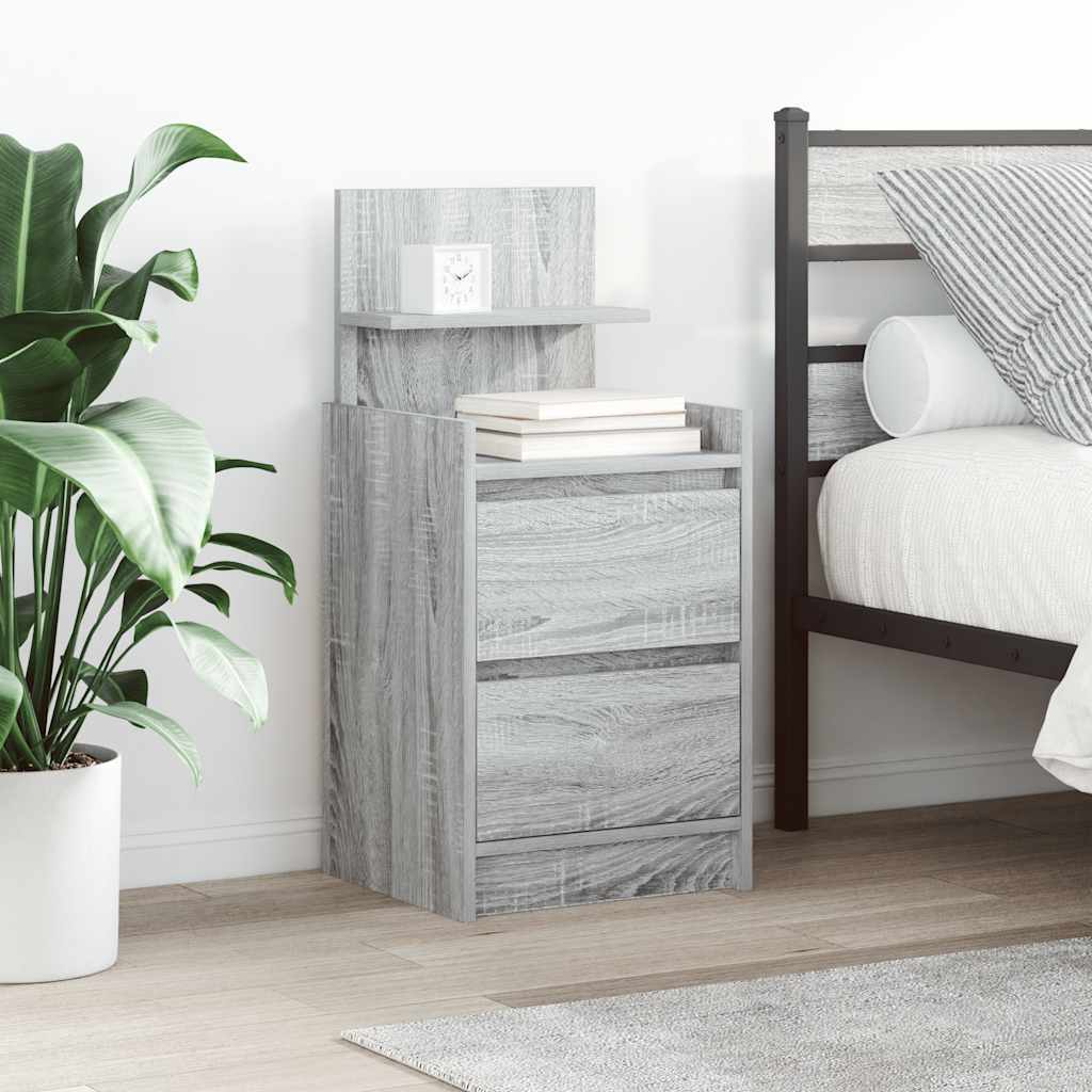 Tables de chevet avec 2 tiroirs 2 pcs sonoma gris 38x34x80 cm - XIOS