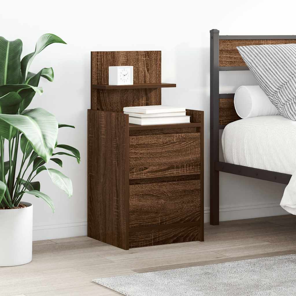 Tables de chevet avec 2 tiroirs 2 pcs chêne marron 38x34x80 cm - XIOS