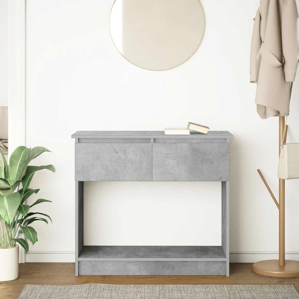Table console avec tiroirs gris béton 85,5x38,5x74,5 cm - XIOS