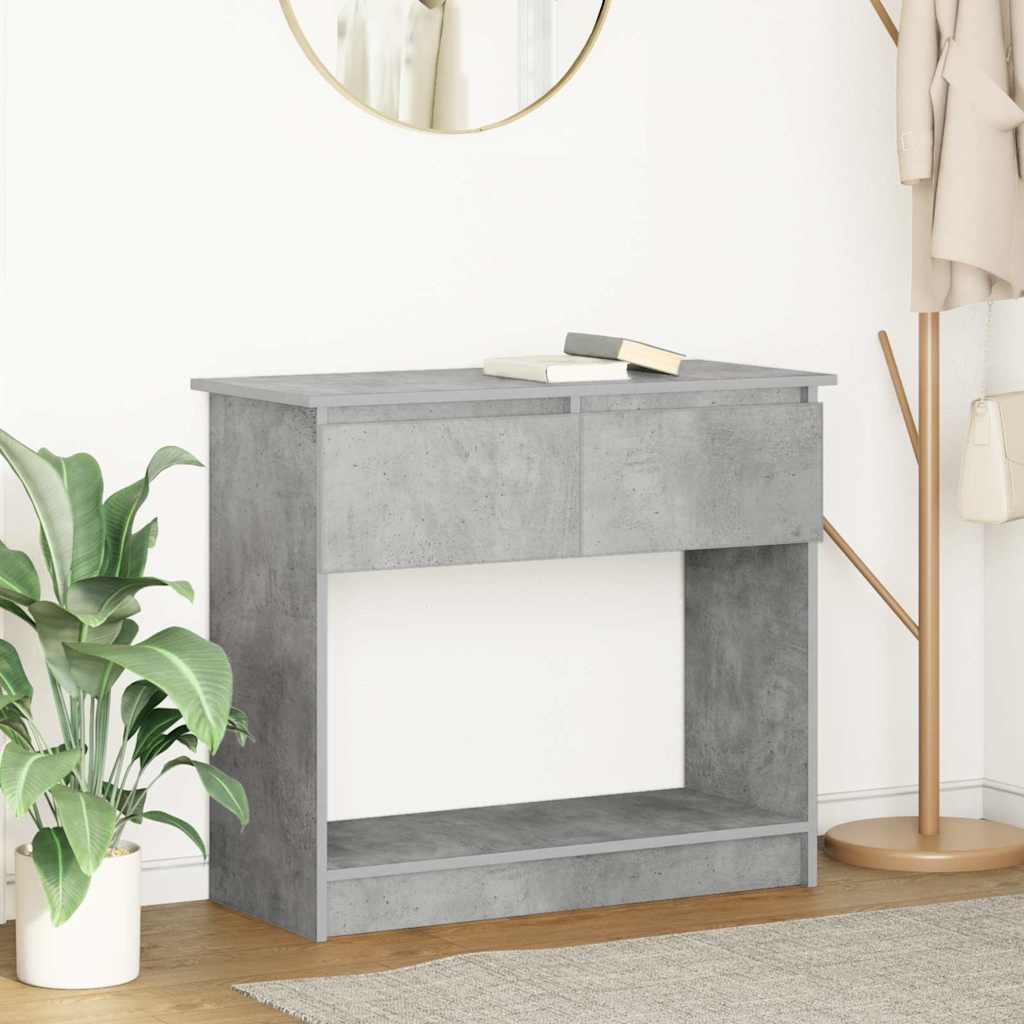 Table console avec tiroirs gris béton 85,5x38,5x74,5 cm - XIOS