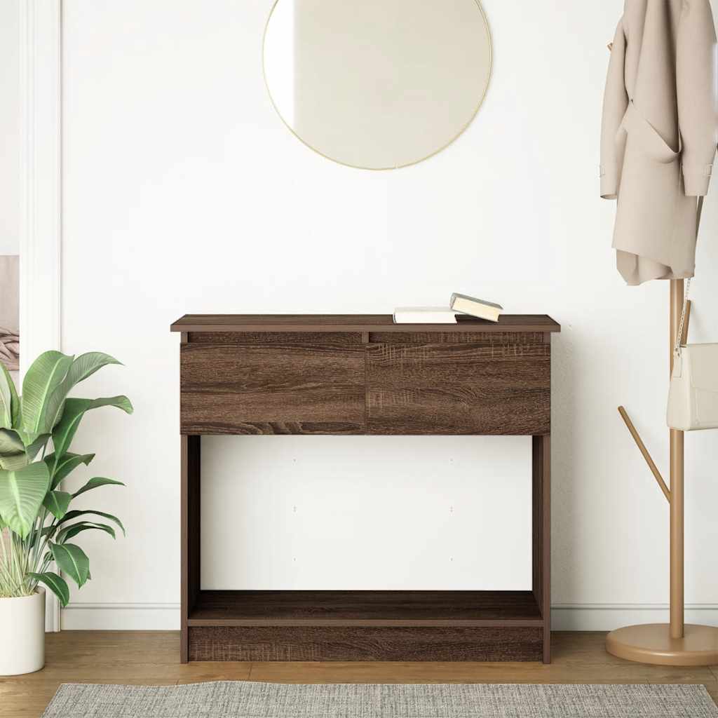 Table console avec tiroirs chêne marron 85,5x38,5x74,5 cm - XIOS