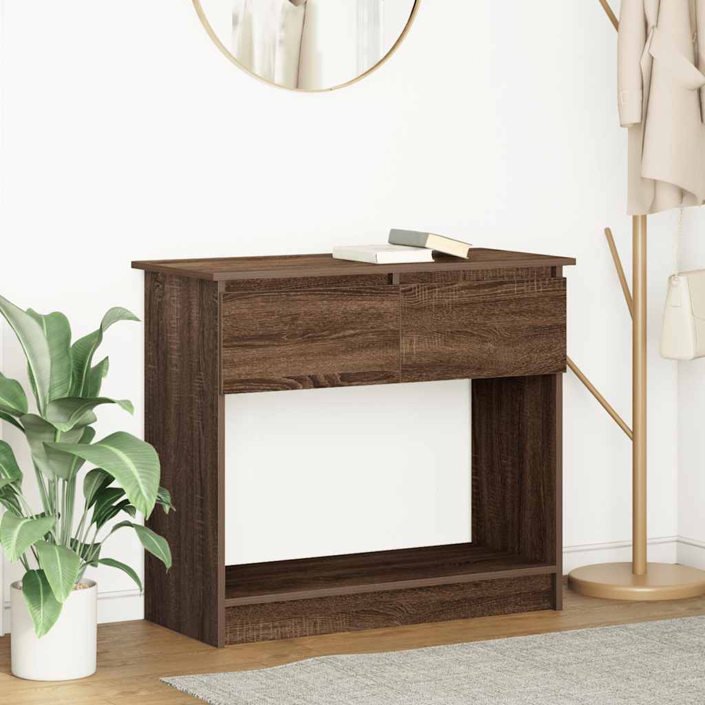 Table console avec tiroirs chêne marron 85,5x38,5x74,5 cm - XIOS