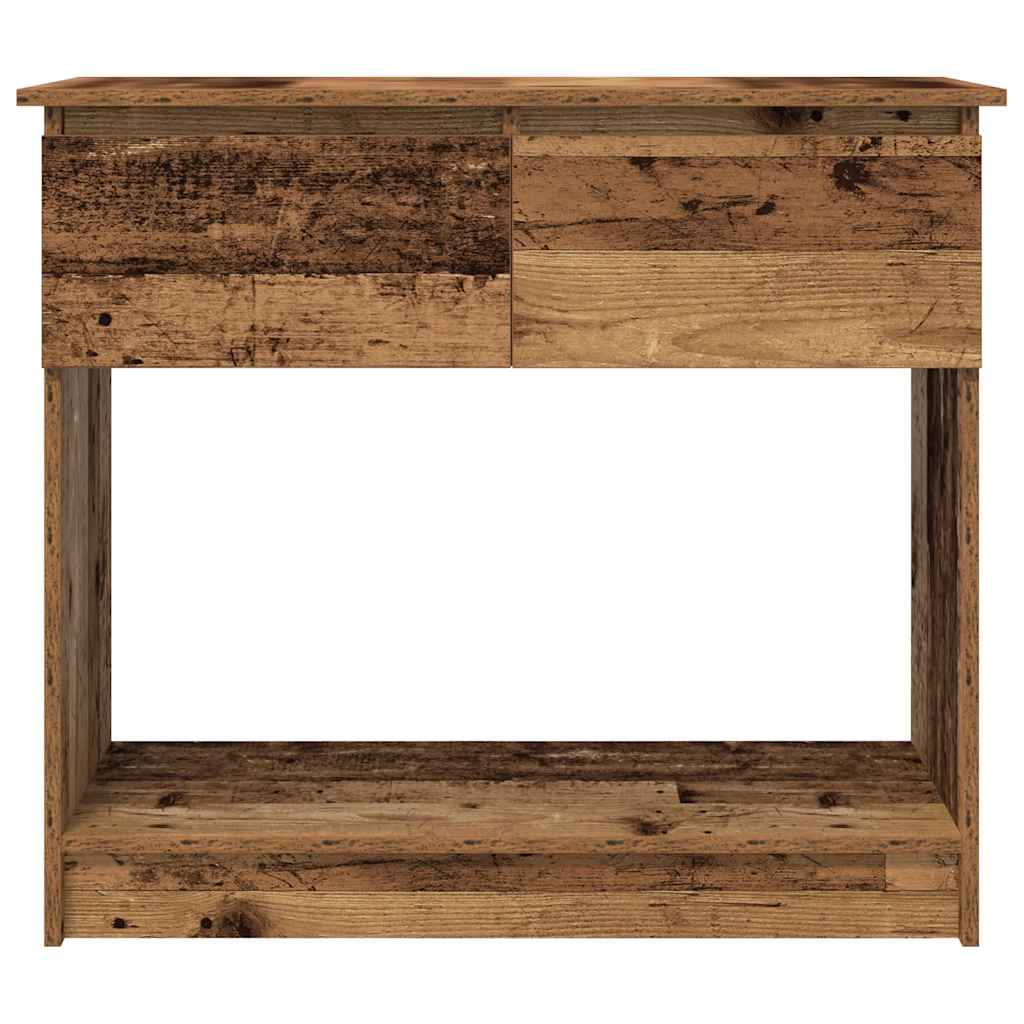 Table console avec tiroirs vieux bois 85,5x38,5x74,5 cm - XIOS