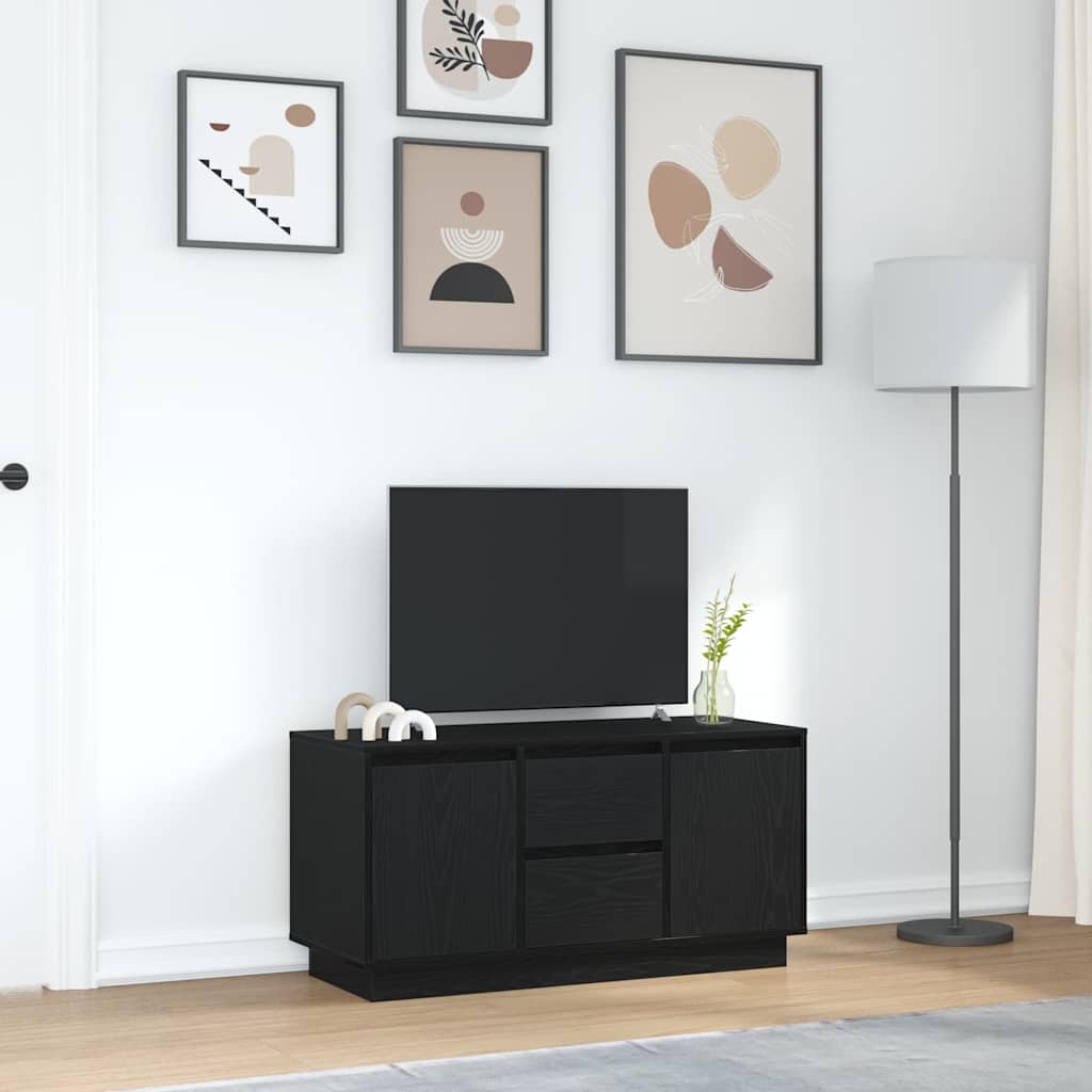 Meuble TV avec lumières LED chêne noir 100x41x50 cm - XIOS
