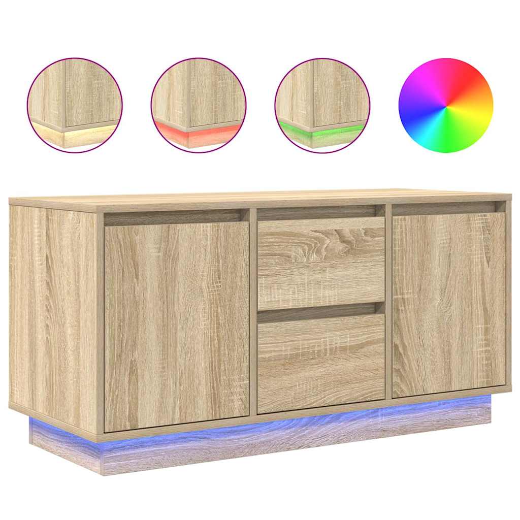 Meuble TV avec lumières LED chêne sonoma 100x41x50 cm - XIOS