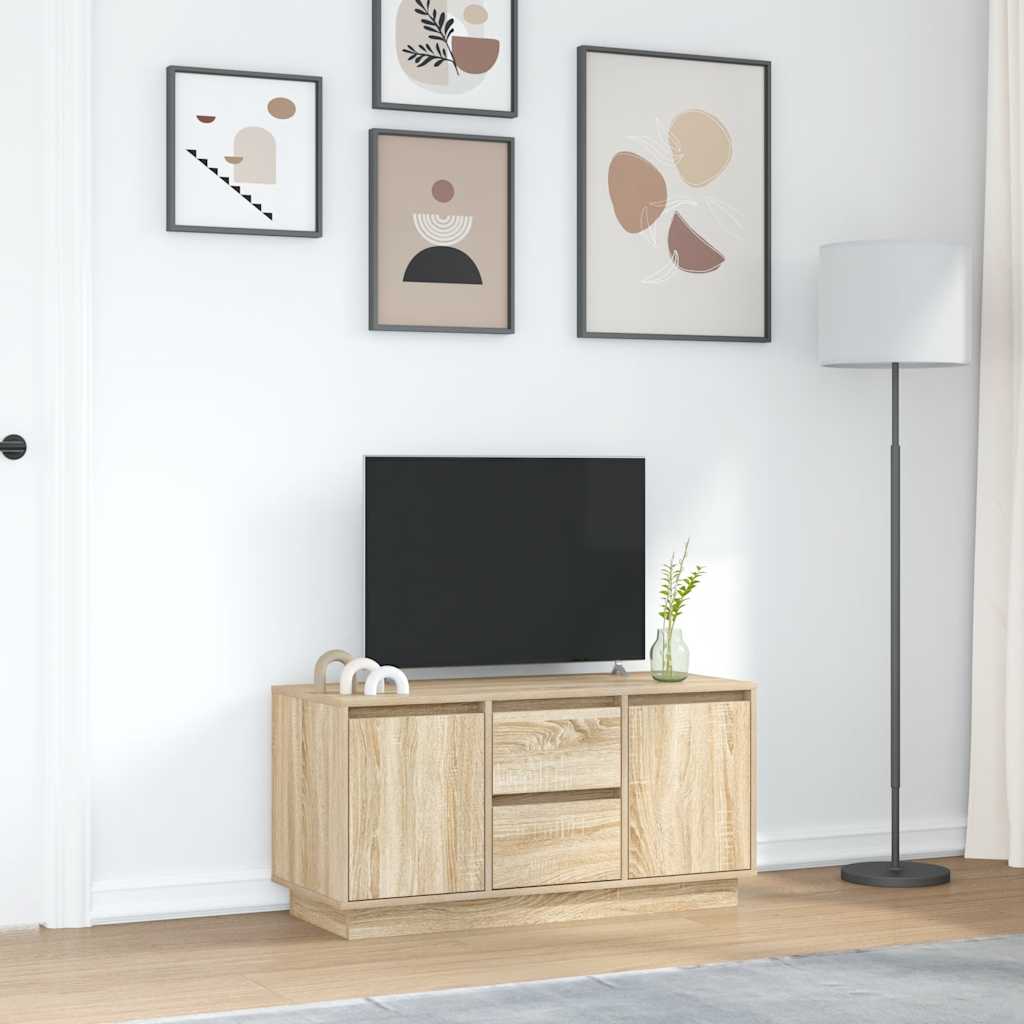 Meuble TV avec lumières LED chêne sonoma 100x41x50 cm - XIOS