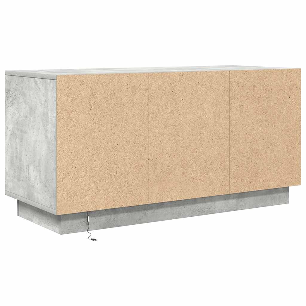 Meuble TV avec lumières LED gris béton 100x41x50 cm - XIOS