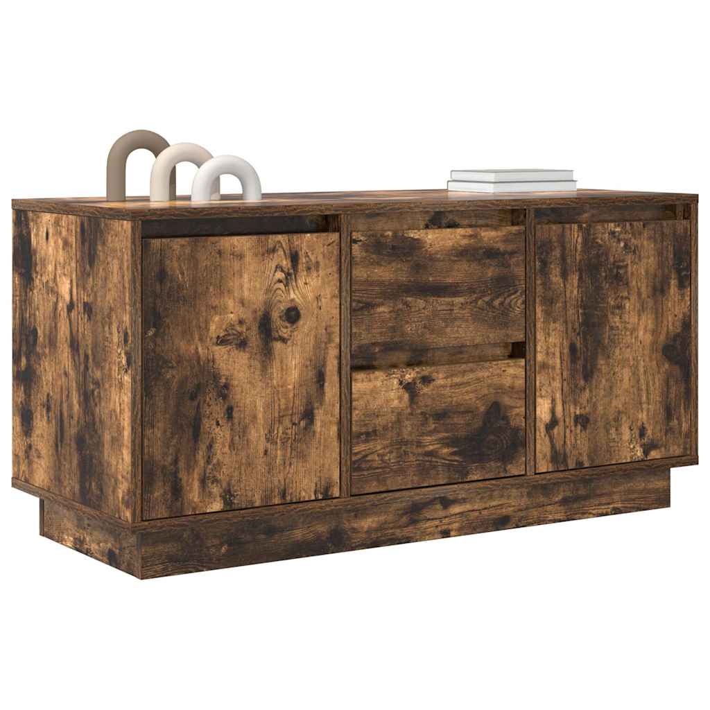 Meuble TV avec lumières LED chêne fumé 100x41x50 cm - XIOS