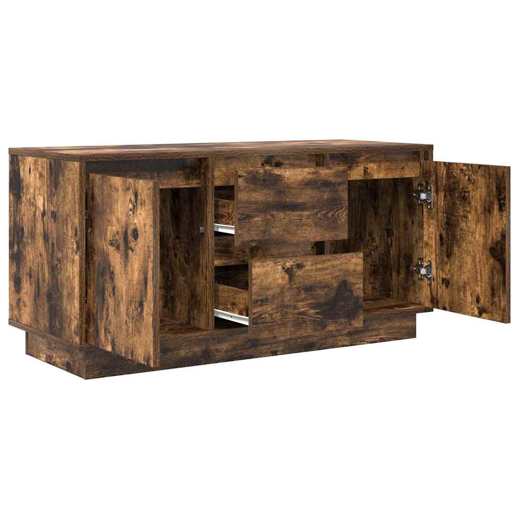 Meuble TV avec lumières LED chêne fumé 100x41x50 cm - XIOS