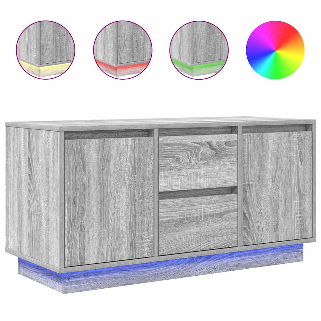 Meuble TV avec lumières LED sonoma gris 100x41x50 cm - XIOS
