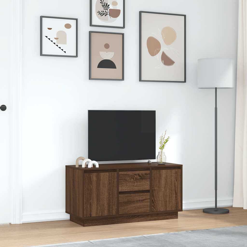 Meuble TV avec lumières LED chêne marron 100x41x50 cm - XIOS