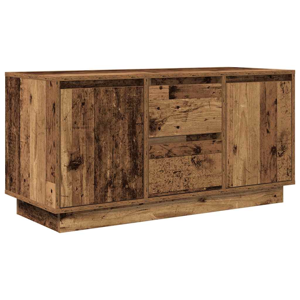 Meuble TV avec éclairage LED vieux bois 100x41x50 cm - XIOS