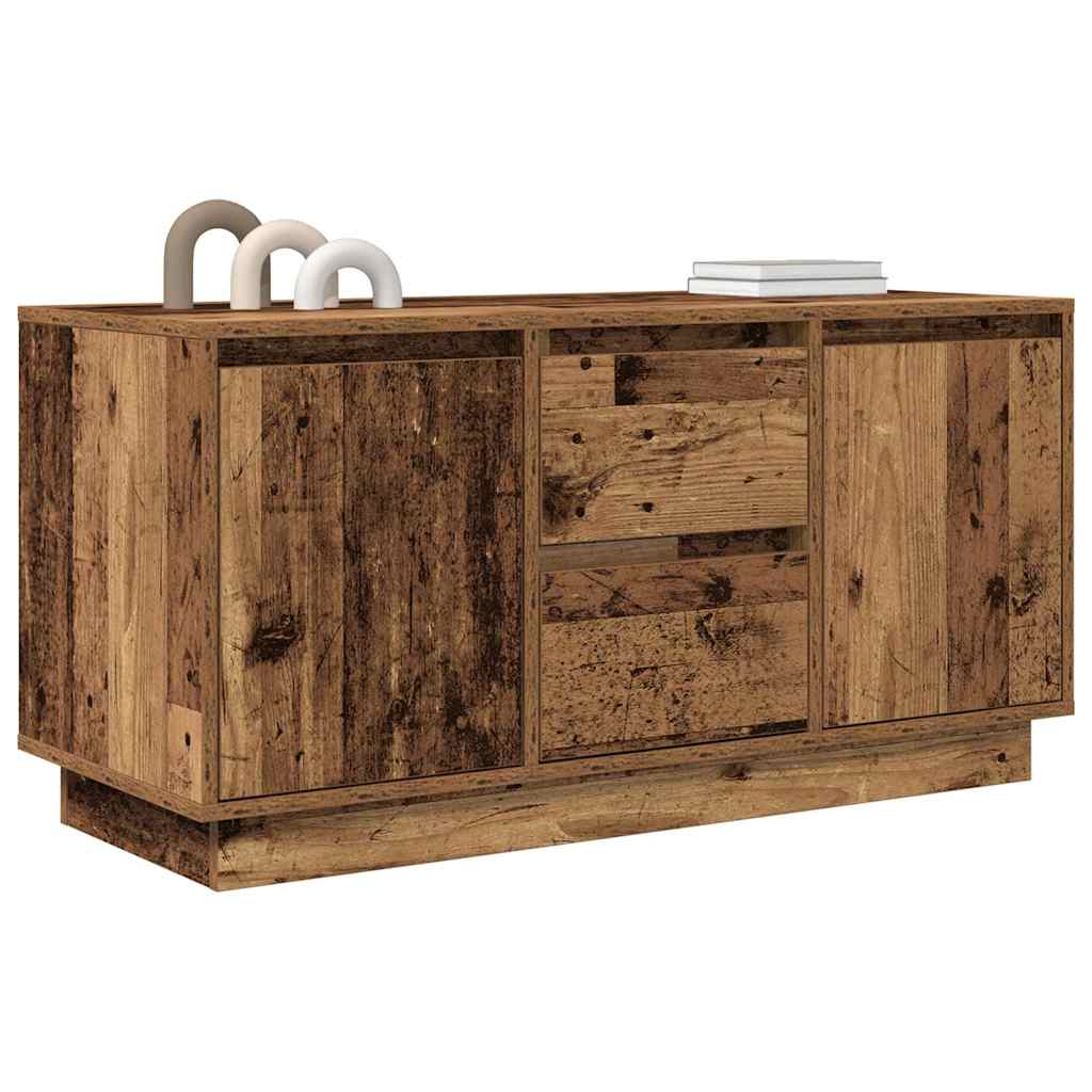 Meuble TV avec éclairage LED vieux bois 100x41x50 cm - XIOS