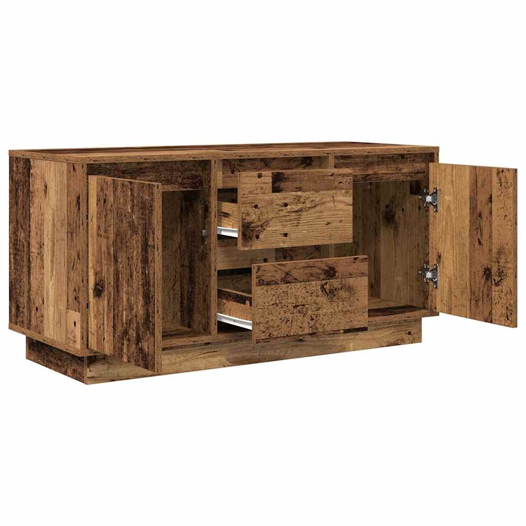 Meuble TV avec éclairage LED vieux bois 100x41x50 cm - XIOS