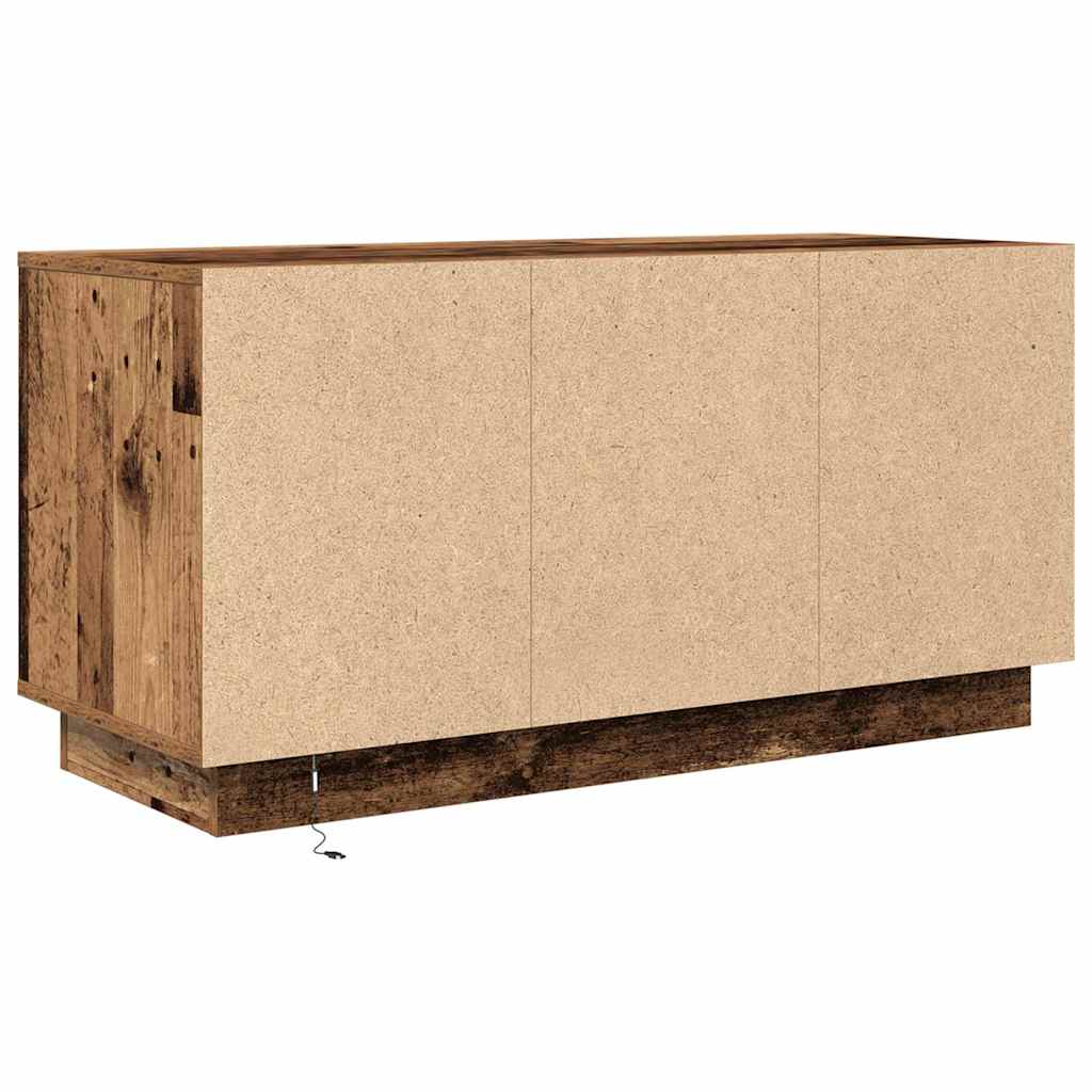 Meuble TV avec éclairage LED vieux bois 100x41x50 cm - XIOS