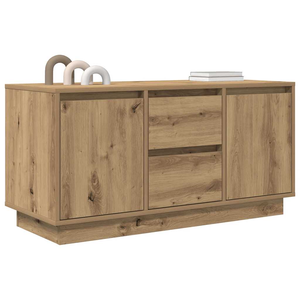 Meuble TV avec éclairages LED chêne artisanal 100x41x50 cm - XIOS