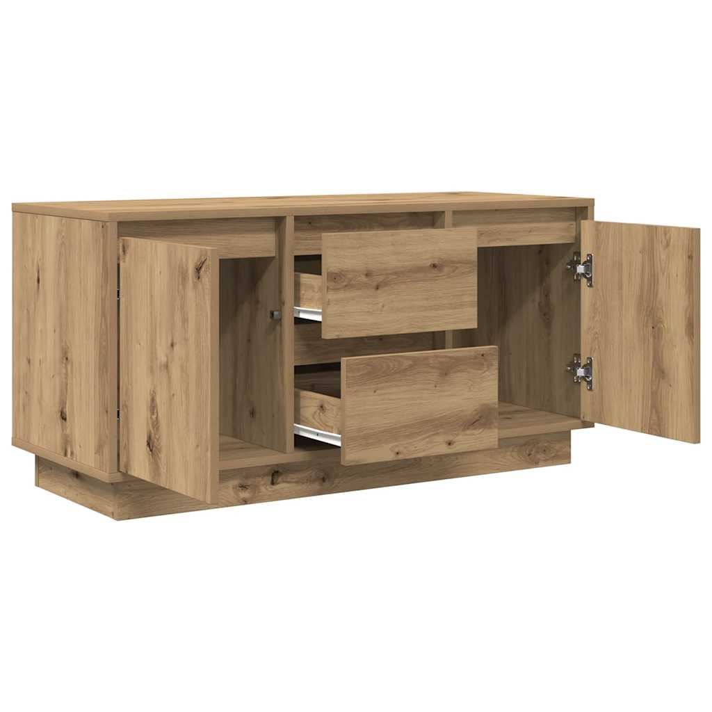 Meuble TV avec éclairages LED chêne artisanal 100x41x50 cm - XIOS