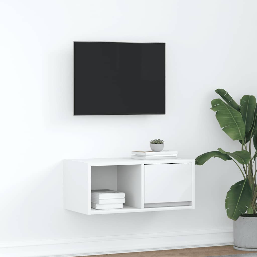 Meuble TV blanc 60x31x25,5 cm bois d'ingénierie - XIOS