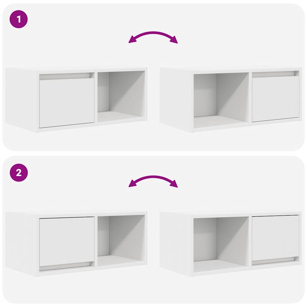Meubles TV 2 pcs blanc 60x31x25,5 cm bois d'ingénierie - XIOS