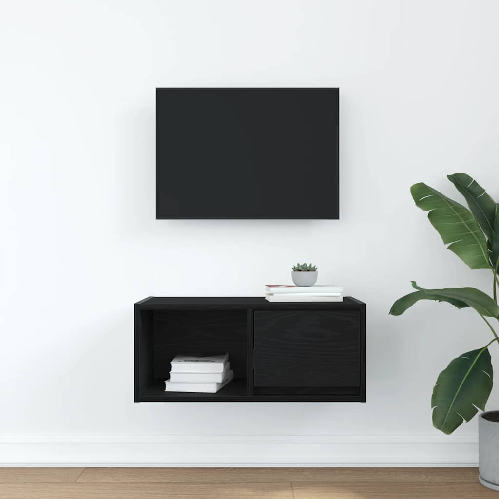 Meuble TV chêne noir 60x31x25,5 cm bois d'ingénierie - XIOS