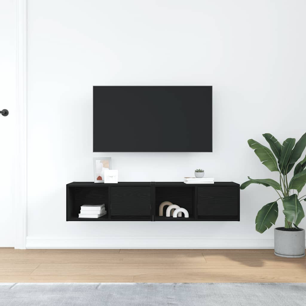 Meubles TV 2 pcs chêne noir 60x31x25,5 cm bois d'ingénierie - XIOS