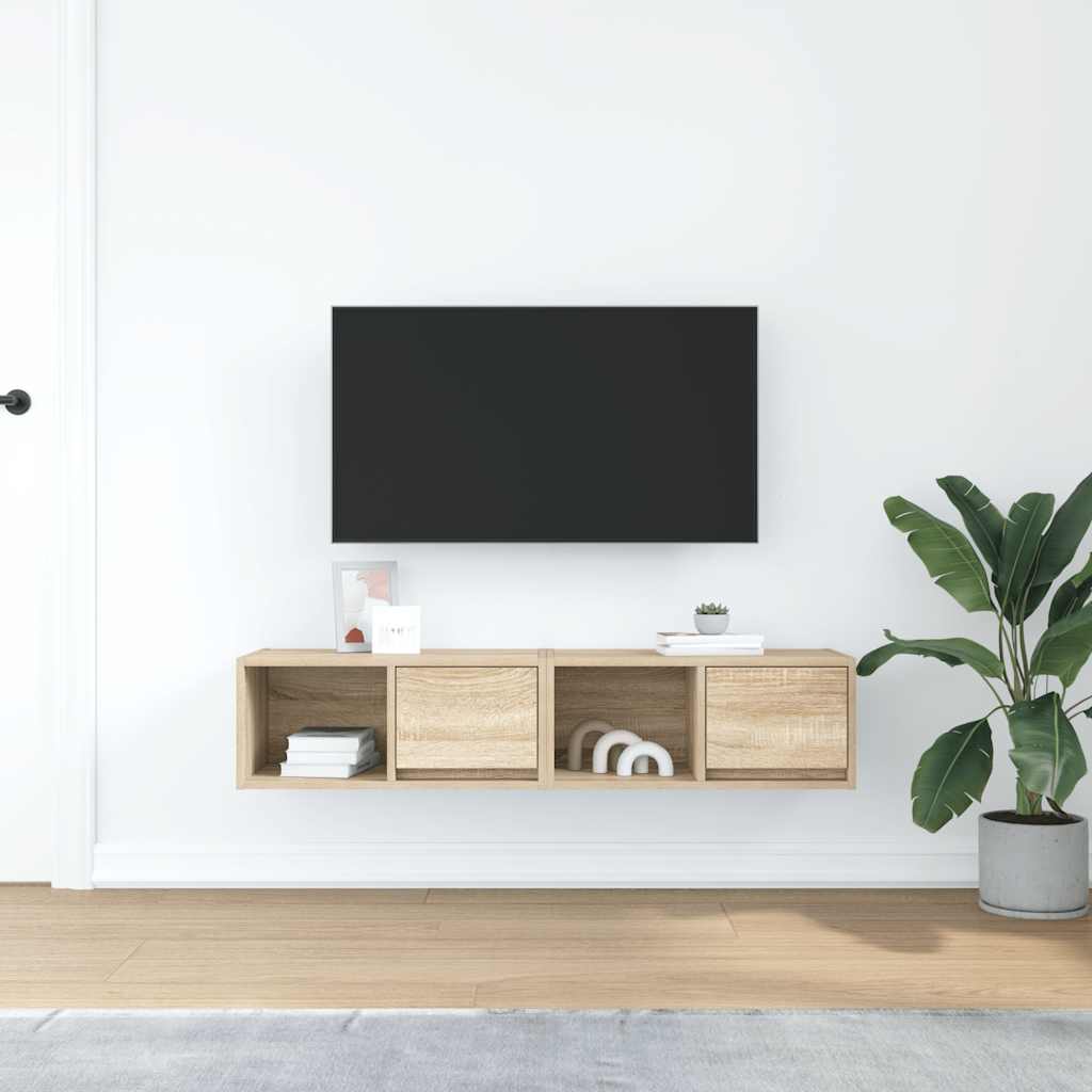 Meubles TV 2 pcs chêne sonoma 60x31x25,5 cm bois d'ingénierie - XIOS