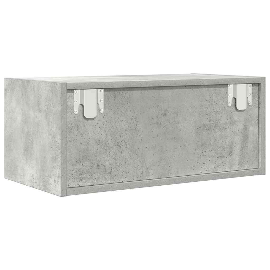 Meuble TV gris béton 60x31x25,5 cm bois d'ingénierie - XIOS