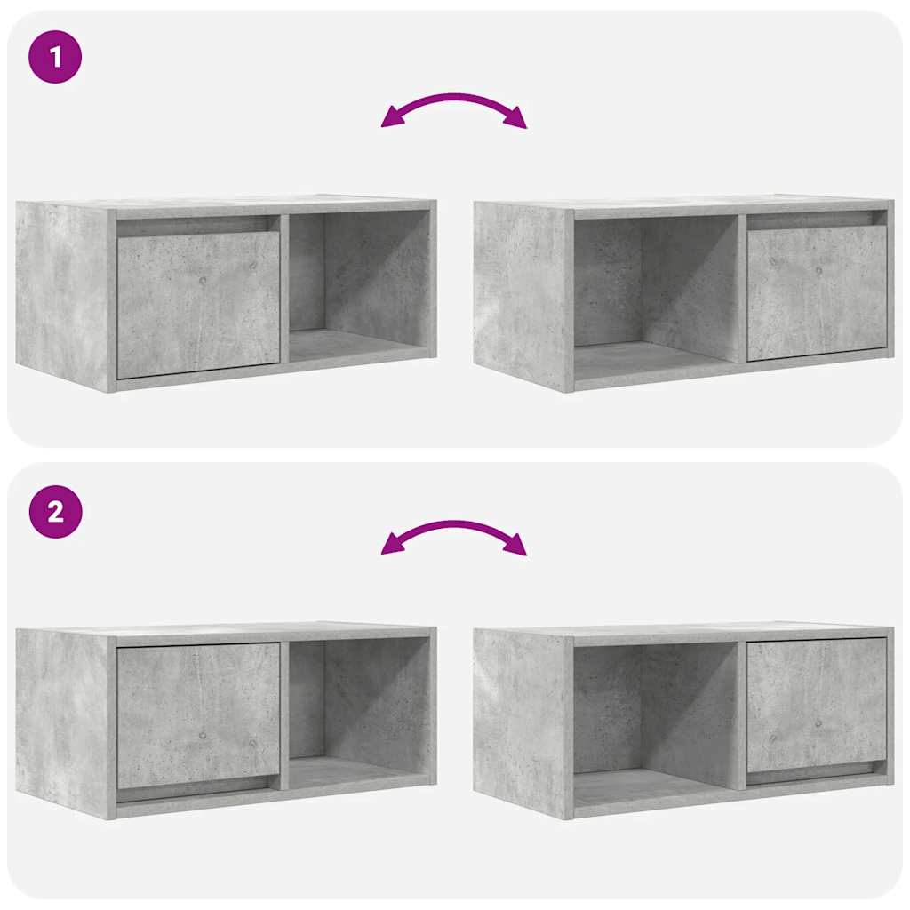 Meubles TV 2 pcs gris béton 60x31x25,5 cm bois d'ingénierie - XIOS