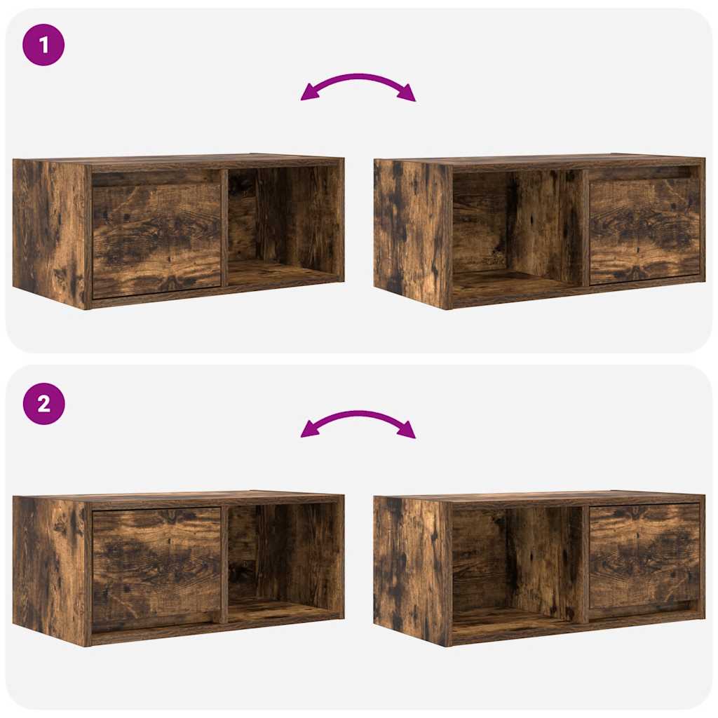 Meubles TV 2 pcs chêne fumé 60x31x25,5 cm bois d'ingénierie - XIOS