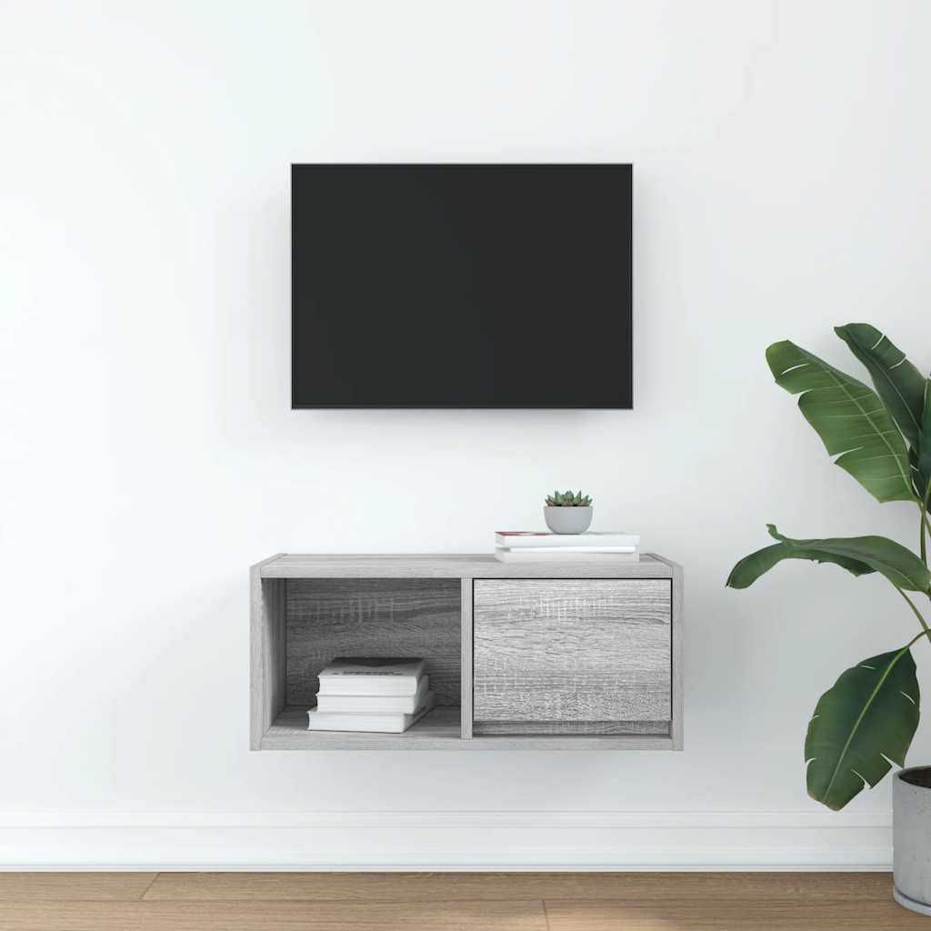 Meuble TV sonoma gris 60x31x25,5 cm bois d'ingénierie - XIOS