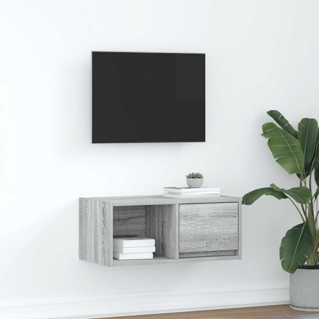 Meuble TV sonoma gris 60x31x25,5 cm bois d'ingénierie - XIOS