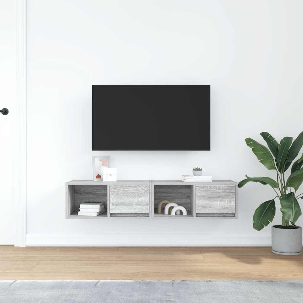 Meubles TV 2 pcs sonoma gris 60x31x25,5 cm bois d'ingénierie - XIOS