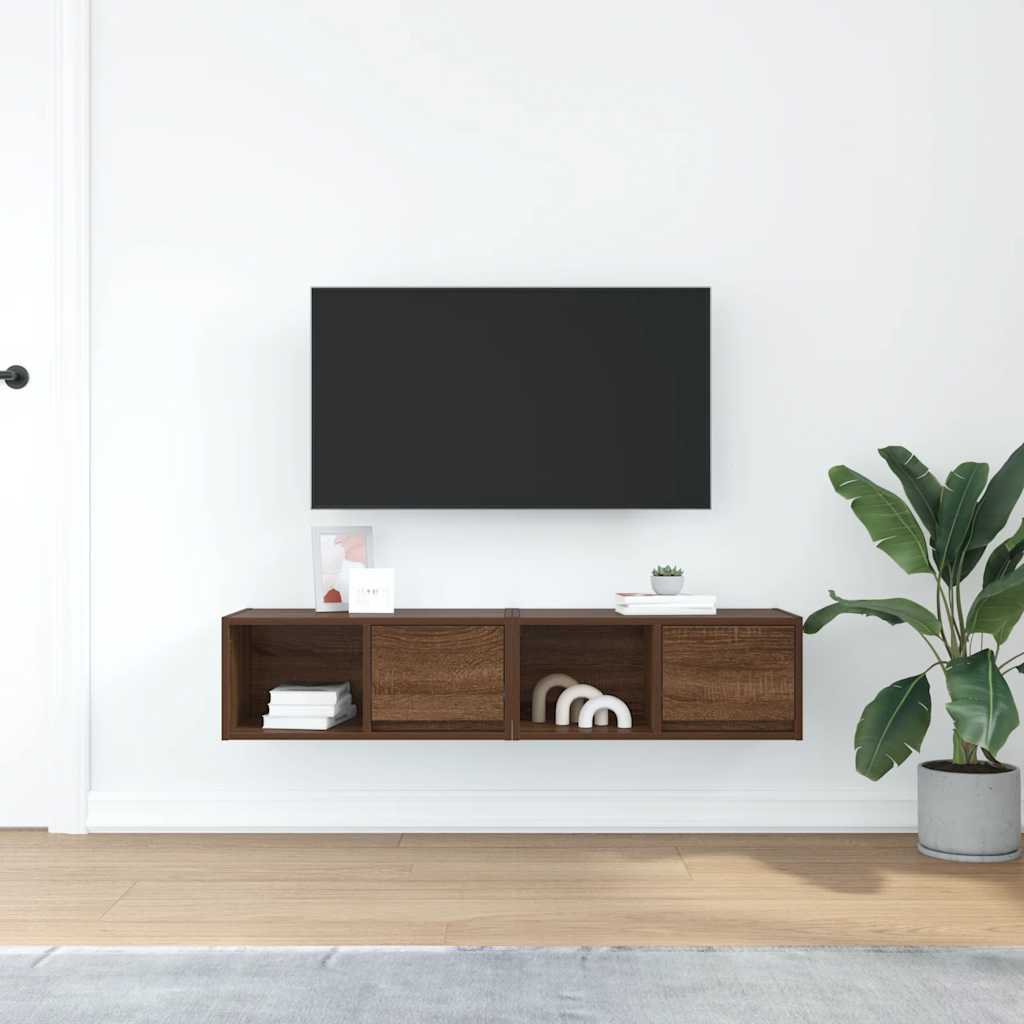 Meuble TV 2 pcs chêne marron 60x31x25,5 cm bois d'ingénierie - XIOS