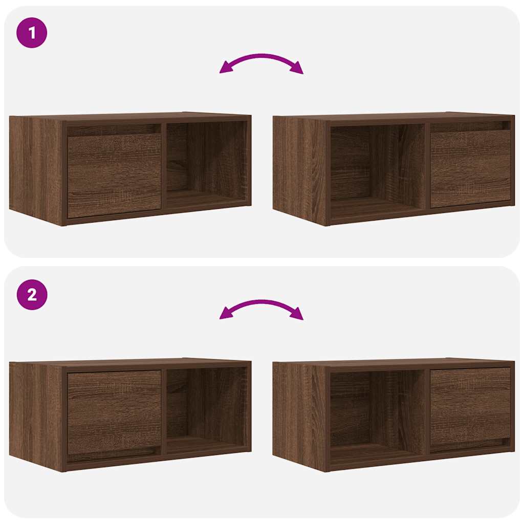 Meuble TV 2 pcs chêne marron 60x31x25,5 cm bois d'ingénierie - XIOS