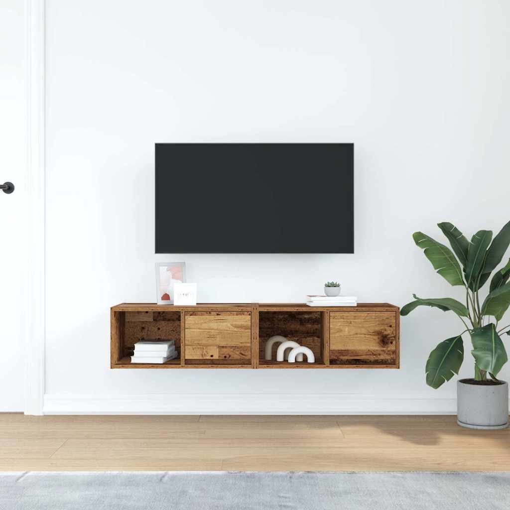 Meubles TV 2 pcs vieux bois 60x31x25,5 cm bois d'ingénierie - XIOS
