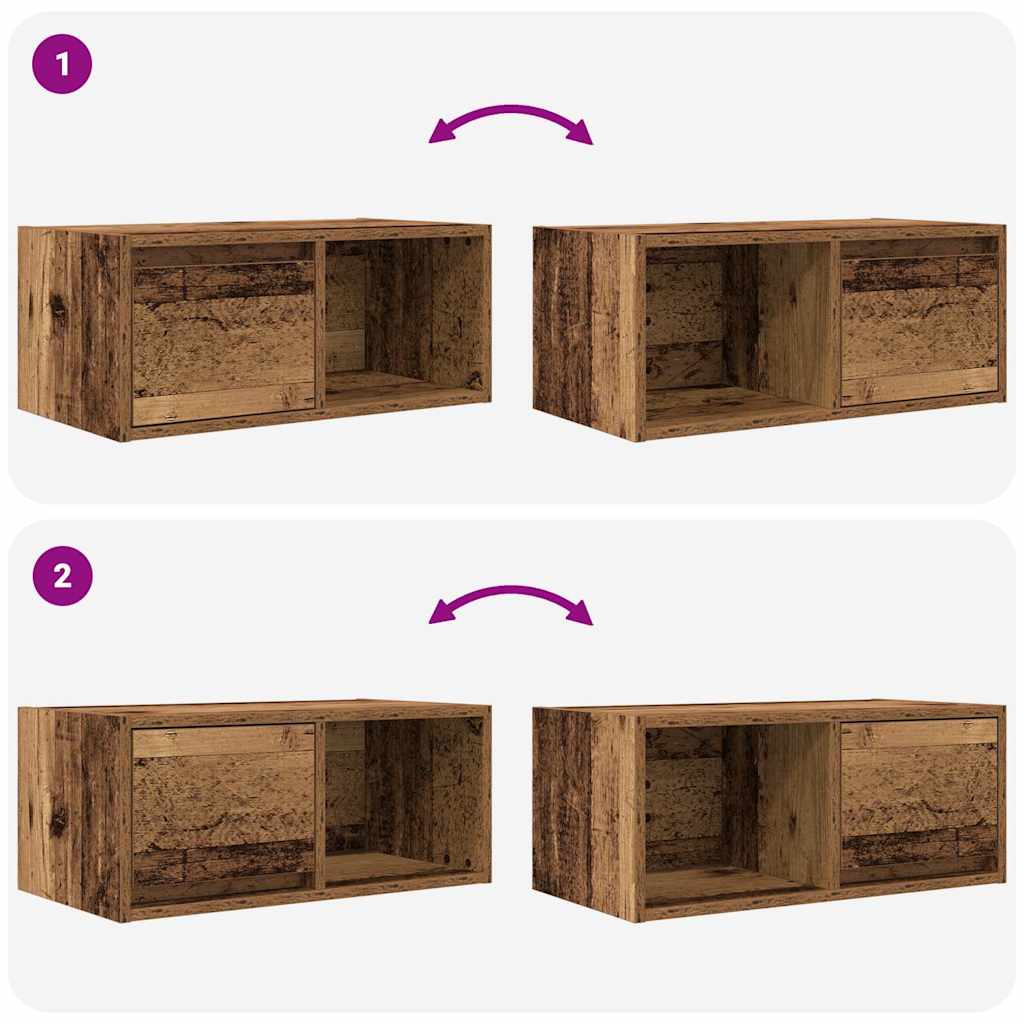 Meubles TV 2 pcs vieux bois 60x31x25,5 cm bois d'ingénierie - XIOS