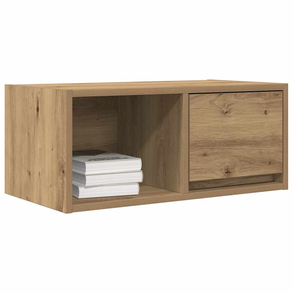 Meuble TV chêne artisanal 60x31x25,5 cm bois d'ingénierie - XIOS