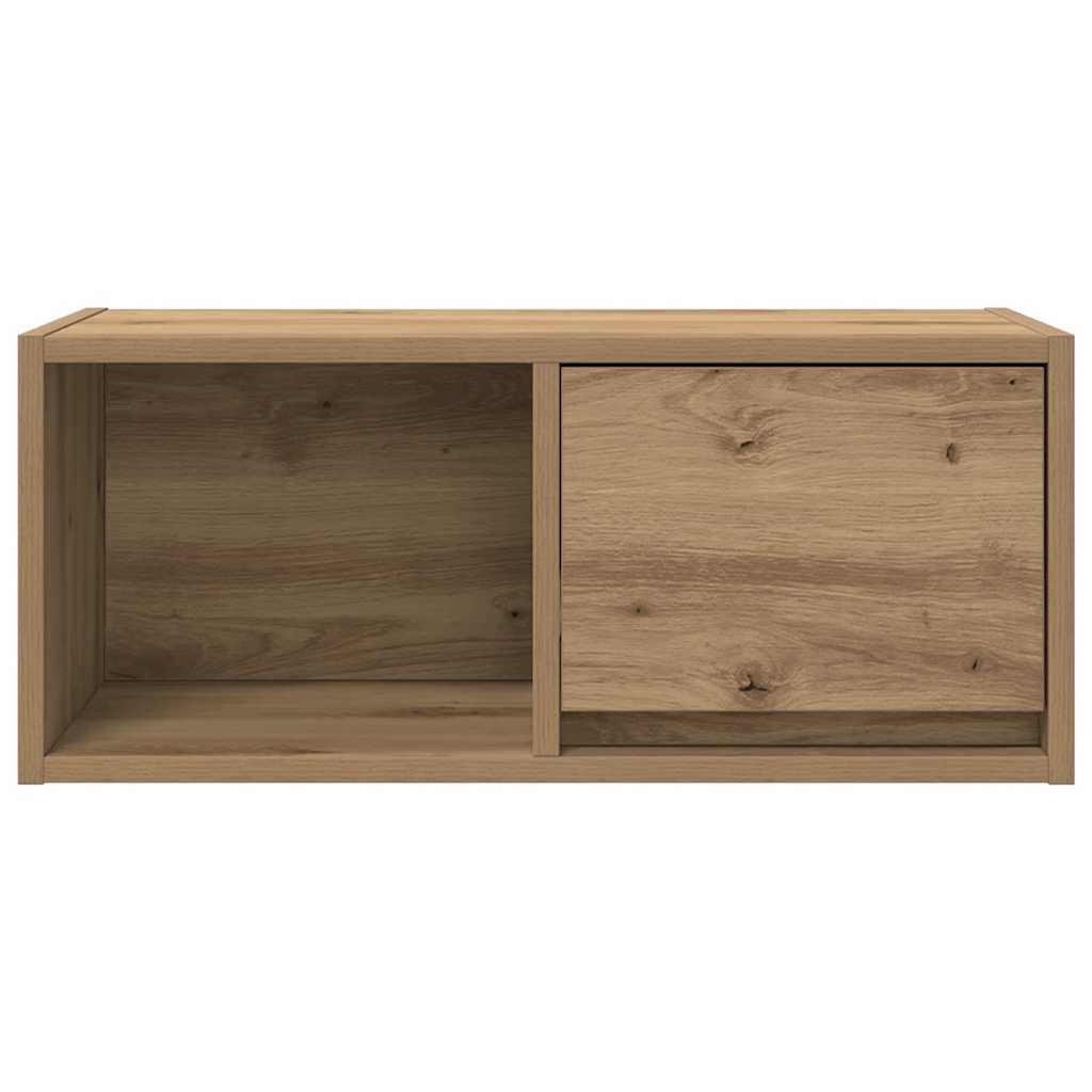 Meuble TV chêne artisanal 60x31x25,5 cm bois d'ingénierie - XIOS