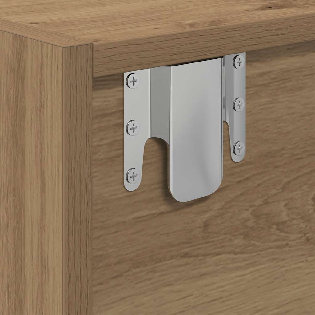 Meuble TV chêne artisanal 60x31x25,5 cm bois d'ingénierie - XIOS