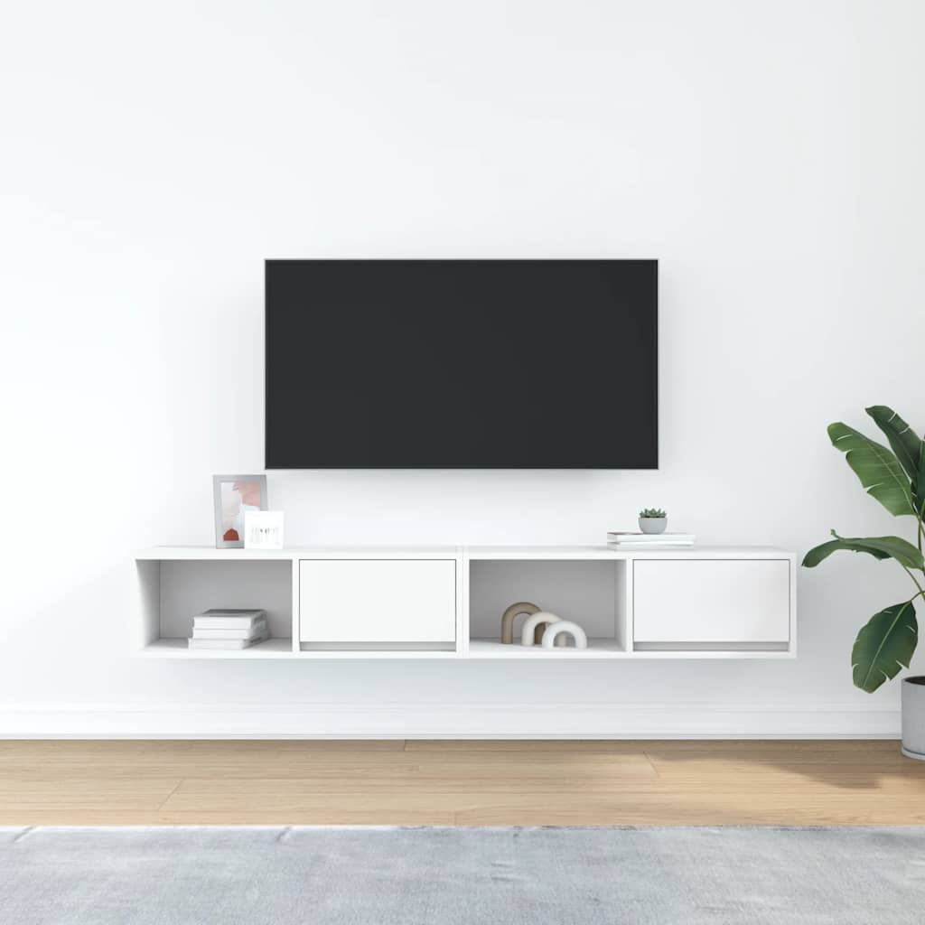 Meubles TV 2 pcs blanc 80x31x25,5 cm bois d'ingénierie - XIOS